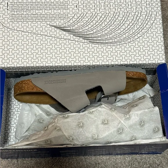 Brand New Birkenstock Arizona Big Buckle Dove Gray Sandals Size 38 Narrow - Picture 4 of 6